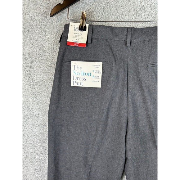 Croft & Barrow Dress Pants Men 34 x 29 The No Iron Stretch Gray Classic Fit New